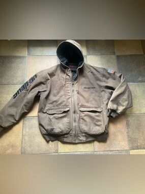 Snap-on Men's Brown Hooded Field Jacket